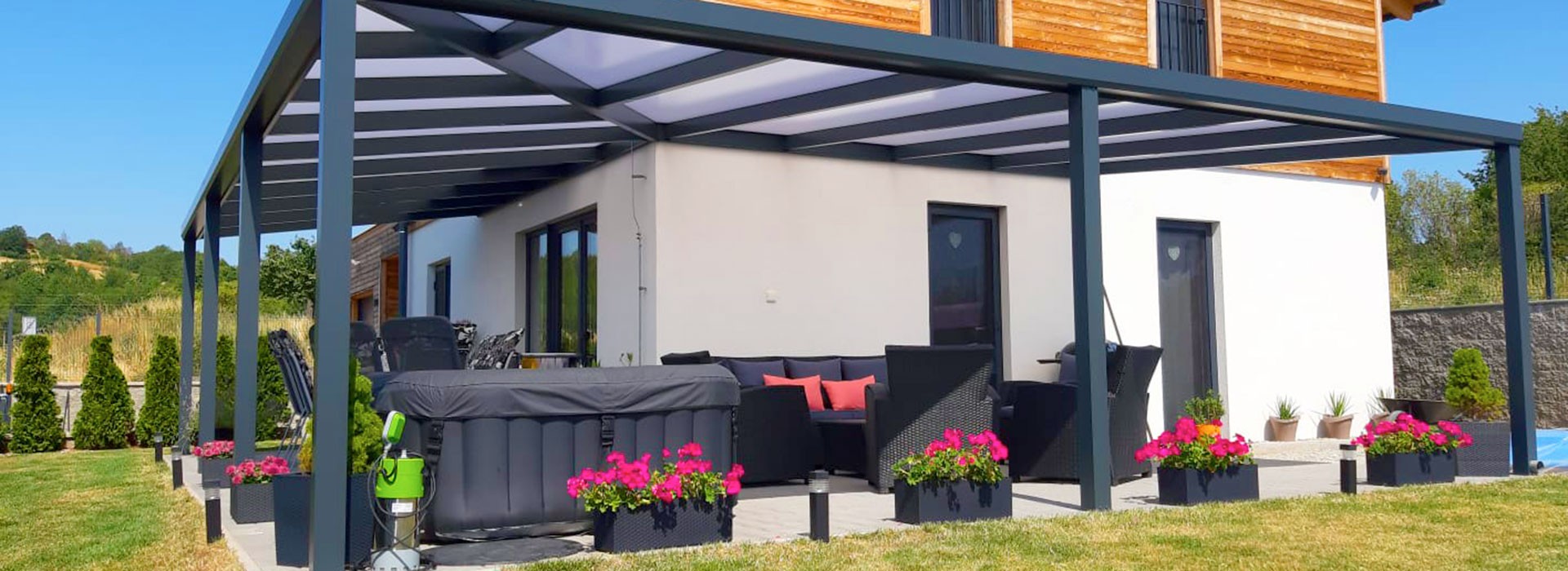 Aluminij pergola s steklom