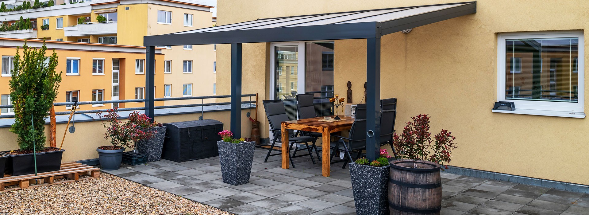 Aluminij pergola s kritino v obliki polikarbonata