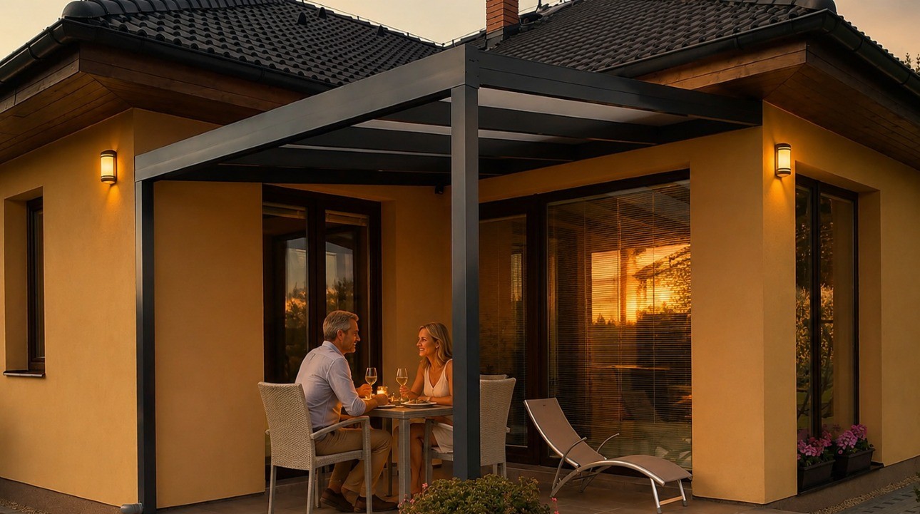 Pergola, vrt pergole in pokrito sedežev