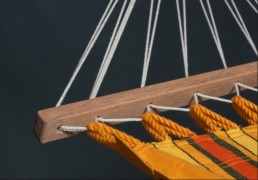 Viseča mreža s palicami - Charis - rumena barva