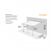 Palram Sierra 4200 siva 3 x 4,25 aluminij (montiran) pergola