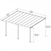 Palram Sierra 5400 bela 3 x 5,46 aluminij (montiran) pergola