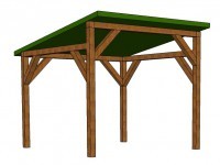 Leseni zavetišče za konje 3 x 3 m