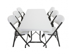 Skat miza + 6 stolov SYRMA